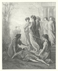 La Fontainovy bajky: Daphnis a Alcimadura (rytina) od Gustave Dore