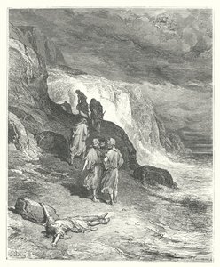 La Fontainovy bajky: Jupiter a poutník (rytina) od Gustave Dore