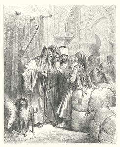 La Fontainovy bajky: (rytina): Baša a obchodník od Gustave Dore