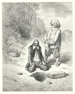 La Fontainovy bajky: Lazebník, který ztratil svůj poklad (rytina) od Gustave Dore