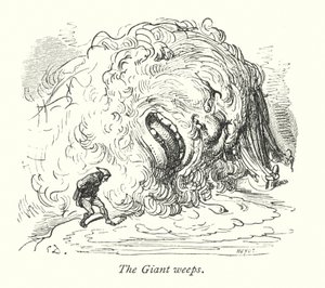 Obr pláče (rytina) od Gustave Dore