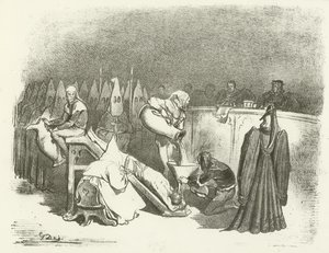 Inkvizice - mučení vodou (hlubotisk) od Gustave Dore