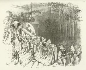 Hradní páni a paní. Počátek 16. století (hlubotisk) od Gustave Dore