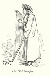 Starý Harper (rytina) od Gustave Dore
