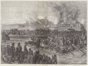 Obléhání Sevastopolu, ústup Rusů z jižní na severní stranu od Gustave Dore