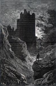 Hrad strachu - ilustrace strachu od Gustava Doré, rytina od Gustave Dore