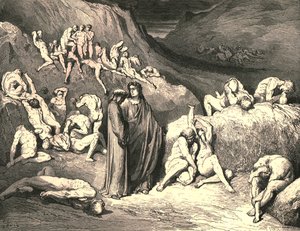 Kůra přišla zespodu ve vločkách, c1890. od Gustave Dore