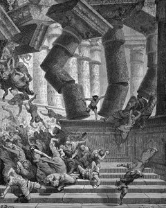 Samsonova smrt - Bible od Gustave Dore