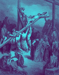 Vztyčení kříže - Bible od Gustave Dore