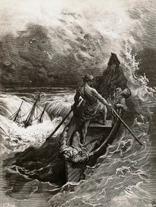 Námořník, z Rime of the Ancient Mariner, báseň Samuela Taylora Coleridge (1772-1834), ilustrace Gustave Dore