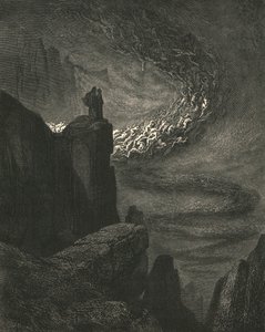 Bouřlivý výbuch pekla s neklidnou zuřivostí žene duchy dál, c1890. od Gustave Dore