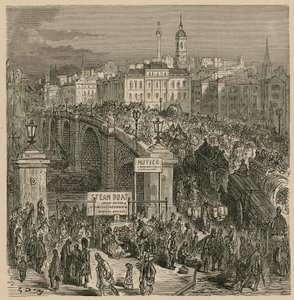 Provoz na London Bridge od Gustave Dore