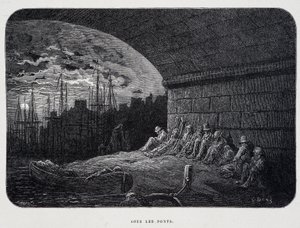 Tramp Under Bridges - v “Londýně” od Gustava Doré od Gustave Dore