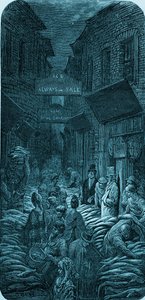 Rytina Viktoriánského rybího trhu od Gustava Doré od Gustave Dore