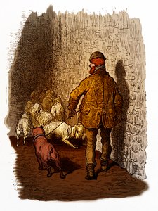 Rytina viktoriánských londýnských doků od Gustava Doré od Gustave Dore