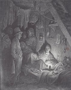 Viktoriánské doupě pro kouření opia v Londýně od Gustave Dore