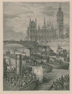 Westminster Stairs - Odjezd parníků od Gustave Dore