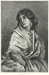 Mladá žena z Valencie (rytina) od Gustave Dore