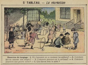 La rekreace (barevné lito) od Gustave Fraipont