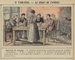 Dětská večeře (barva litho) od Gustave Fraipont