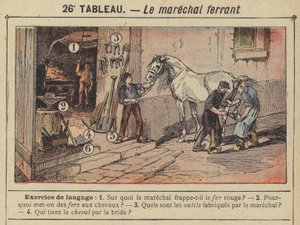 Le marechal ferrant (barva litho) od Gustave Fraipont