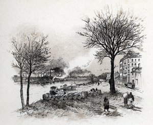 Pohled na Ivry sur Seine (Ivry-sur-Seine) Kresba Gustava Fraiponta (1849-1923) ze Saint-Juirs od Gustave Fraipont