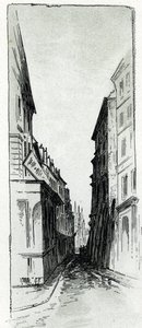 Pohled na ulici Hotel Colbert poblíž Maubertova náměstí v Paříži Kresba Gustava Fraiponta (1849-1923) ze Saint-Jurs od Gustave Fraipont