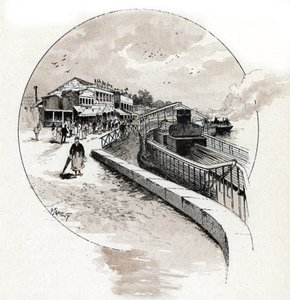Pohled na čtvrť Point du Jour, Boulogne Billancourt (Pohled na čtvrť Point du Jour, Boulogne-Billancourt) Kresba Gustava Fraiponta (1849-1923) ze Saint-Juirs od Gustave Fraipont