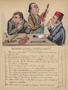 Účet za hudební nástroje pro orchestr opery (barevné lito) od Gustave Frison