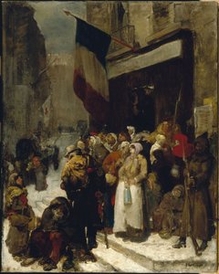 Městská jídelna, Saint-Martin, během obléhání Paříže, kolem roku 1871 (olej na plátně)