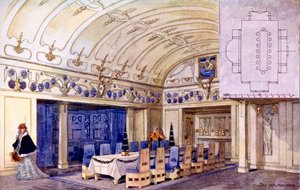 Německá jídelna, začátek 20. století (wc na papíře) od Gustave Halmhuber