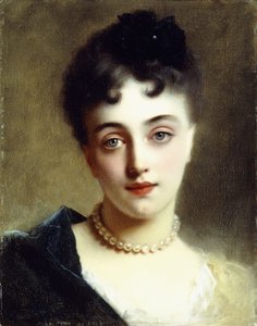 Elegantní dáma s perlami, od Gustave Jacquet