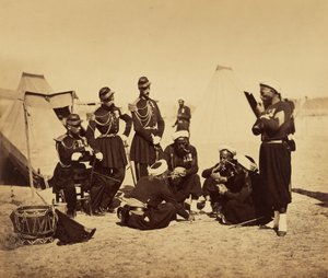 Camp de Châlons: Zouaves de la Garde v bivaku od Gustave Le Gray