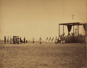 [Vojenská mše v Camp de Chalons za přítomnosti císaře (Le messe militaire..Camp de Chalons...presence de l