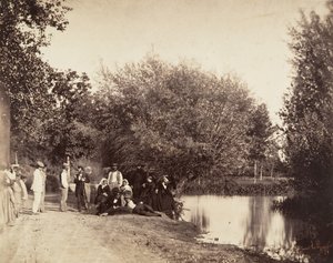 Scéna u rybníka u mlýna Petit-Mourmelon, 1857. od Gustave Le Gray