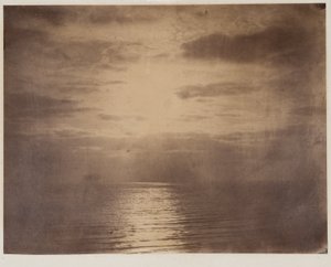 Sluneční efekt v mracích - oceán od Gustave Le Gray