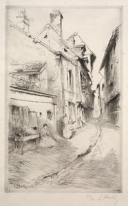 School Street v Troyes od Gustave Leheutre