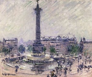 Paříž, Place de la Bastille, kolem roku 1922 od Gustave Loiseau