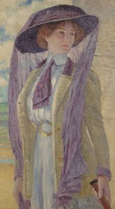 Žena s fialovým kloboukem od Gustave Max Stevens