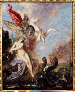 Andromede připoutaná ke skále je doručena malbou Persee od Gustava Moreaua (1826-1898) od Gustave Moreau