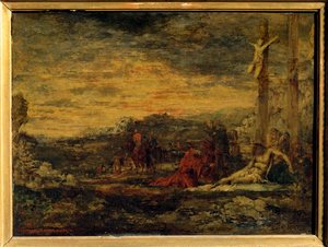 Kalvárie (malba na dřevě) od Gustave Moreau