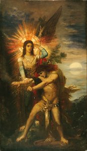 Jákob a anděl od Gustave Moreau