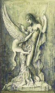Oidipus a Sfinga; Oidipe a Sfinga, od Gustave Moreau