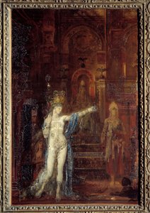 Salome tetování. Salome tančí v sále svátku Heroda. Herodes sedící na vyšším trůnu je fascinován krásou kouzelníka. Obraz Gustava Moreaua (1826-1898) od Gustave Moreau