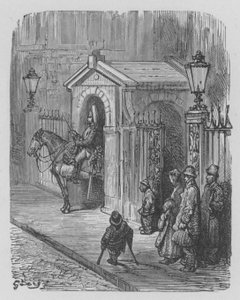 Horse-Guard Ve frakci Před Královnin palác od Gustave after Dore