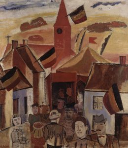 Vesnický jarmark, asi 1930 (olej na plátně)