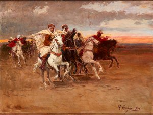 Charging Cavaliers (olej na plátně)
