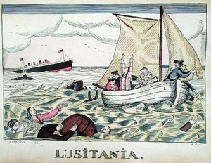 Potopení Lusitanie, 7. května 1915 (barevně lito)