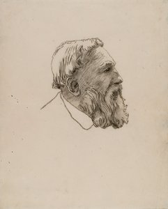 Rodinova hlava (uhel na papíře) od Gwen John