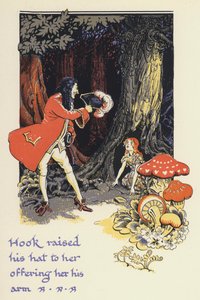 Peter Pan a Wendy: Hook zvedl klobouk, aby jí nabídl svou paži (barva litho)